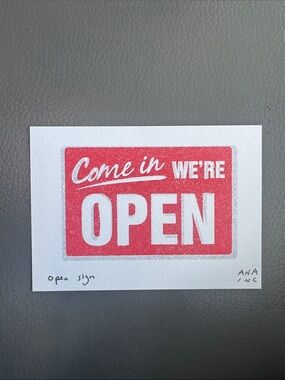 Inciardi - “Come In We're Open" Mini Print